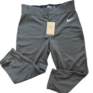 Nike Vapor Softball Pants Womans sz Small Dark Gray Cropped Logo HF7745-060